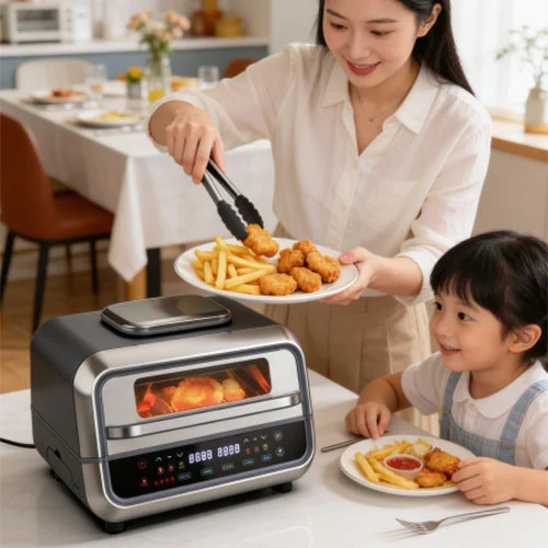 Stainless Steel Air Fryer With Smokeless Grill